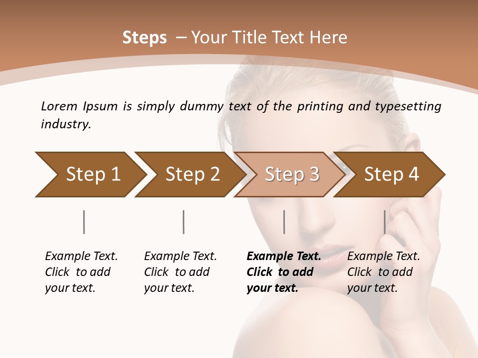 A Beautiful Woman Posing With Her Hand On Her Shoulder PowerPoint Template