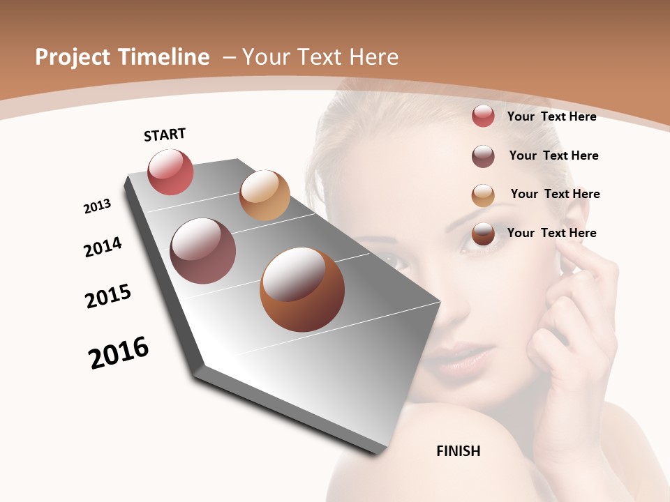 A Beautiful Woman Posing With Her Hand On Her Shoulder PowerPoint Template