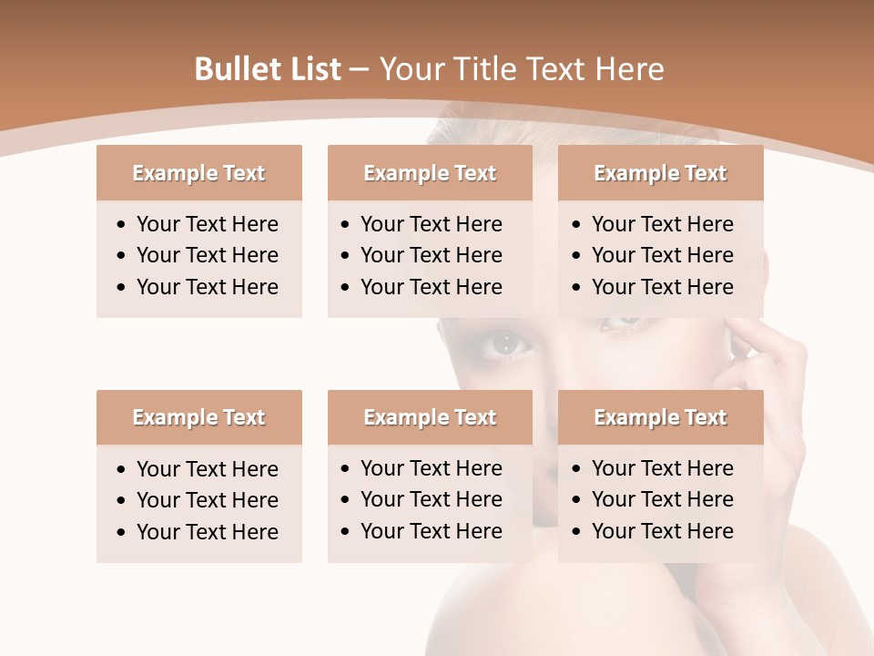 A Beautiful Woman Posing With Her Hand On Her Shoulder PowerPoint Template