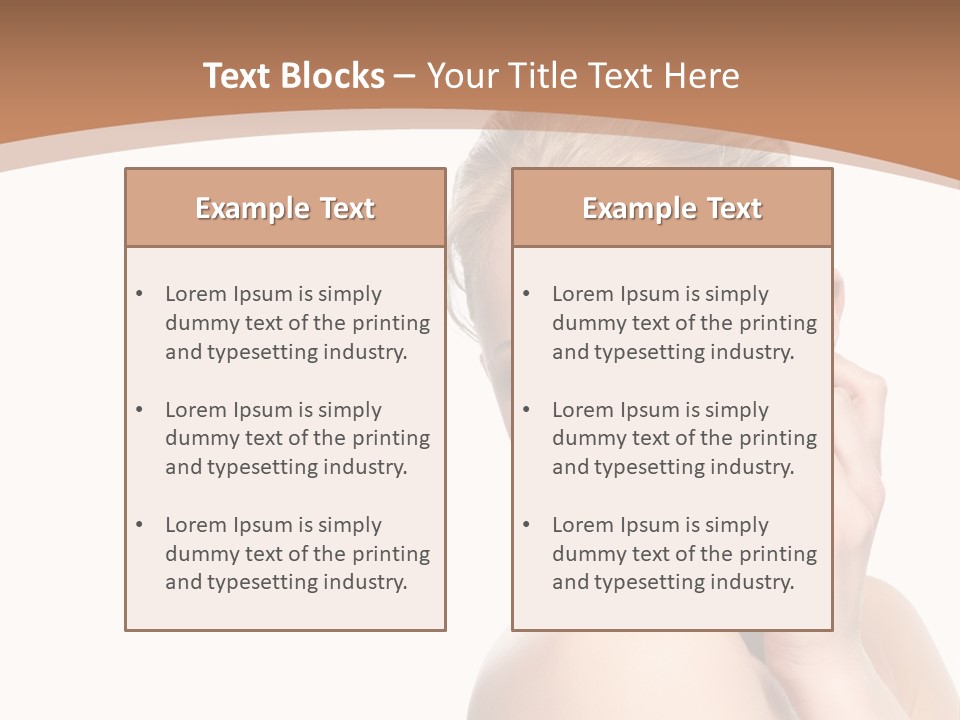 A Beautiful Woman Posing With Her Hand On Her Shoulder PowerPoint Template