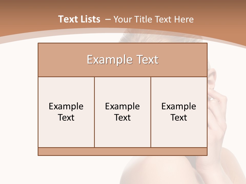 A Beautiful Woman Posing With Her Hand On Her Shoulder PowerPoint Template