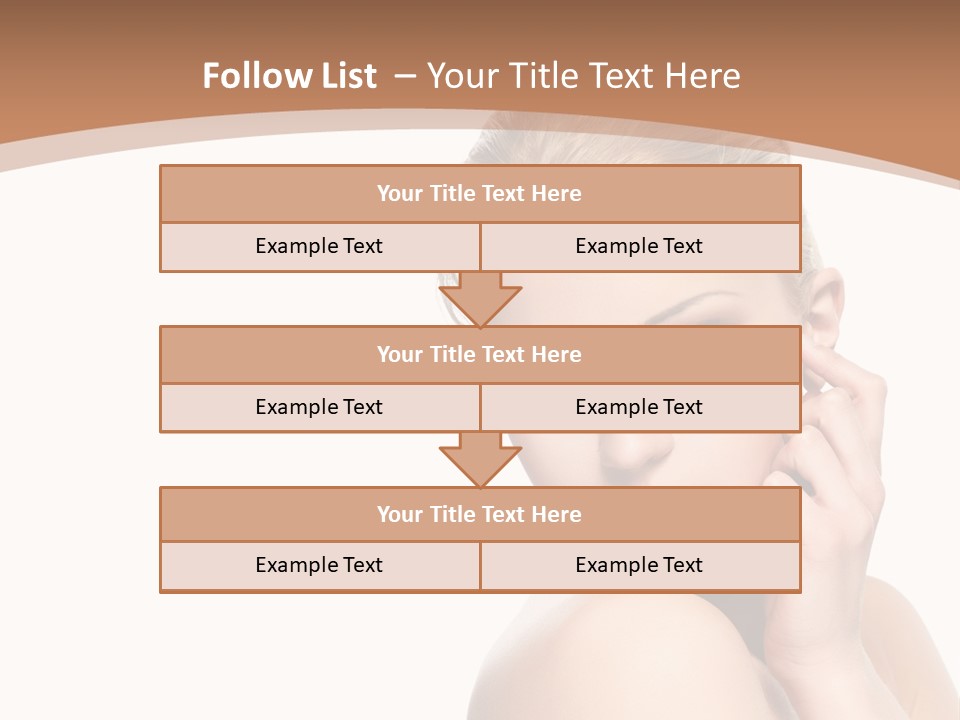 A Beautiful Woman Posing With Her Hand On Her Shoulder PowerPoint Template