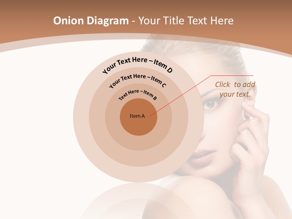 A Beautiful Woman Posing With Her Hand On Her Shoulder PowerPoint Template