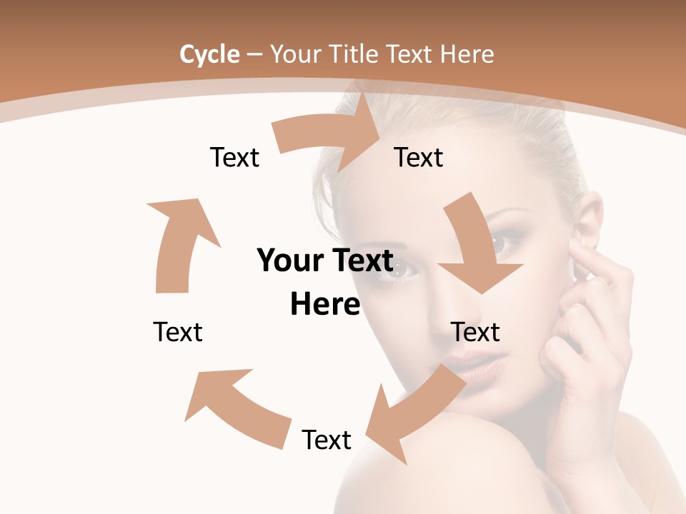 A Beautiful Woman Posing With Her Hand On Her Shoulder PowerPoint Template