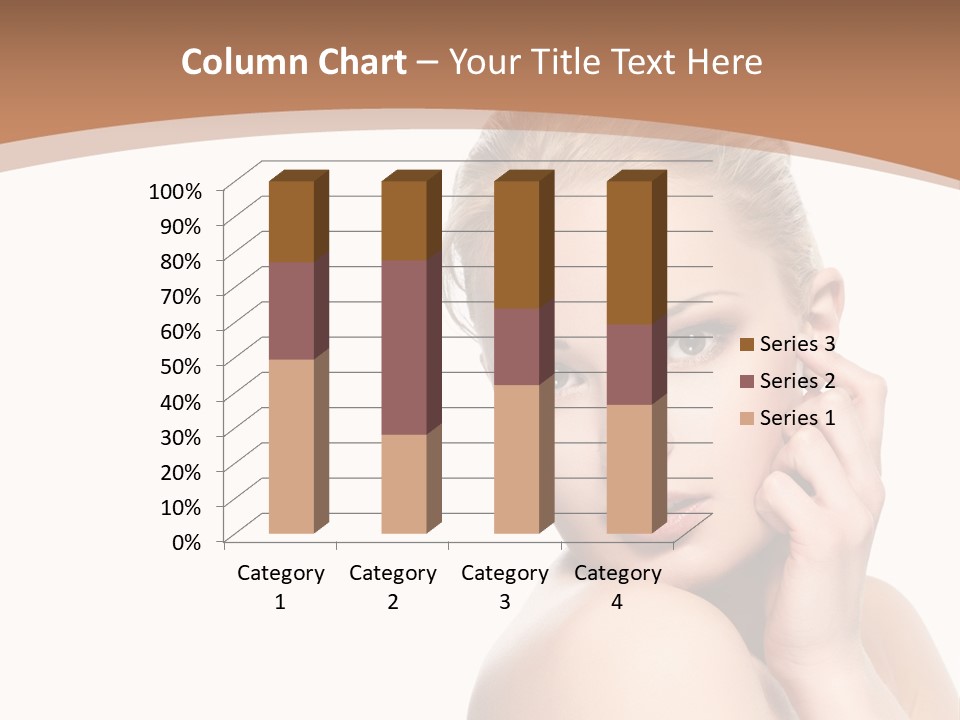 A Beautiful Woman Posing With Her Hand On Her Shoulder PowerPoint Template