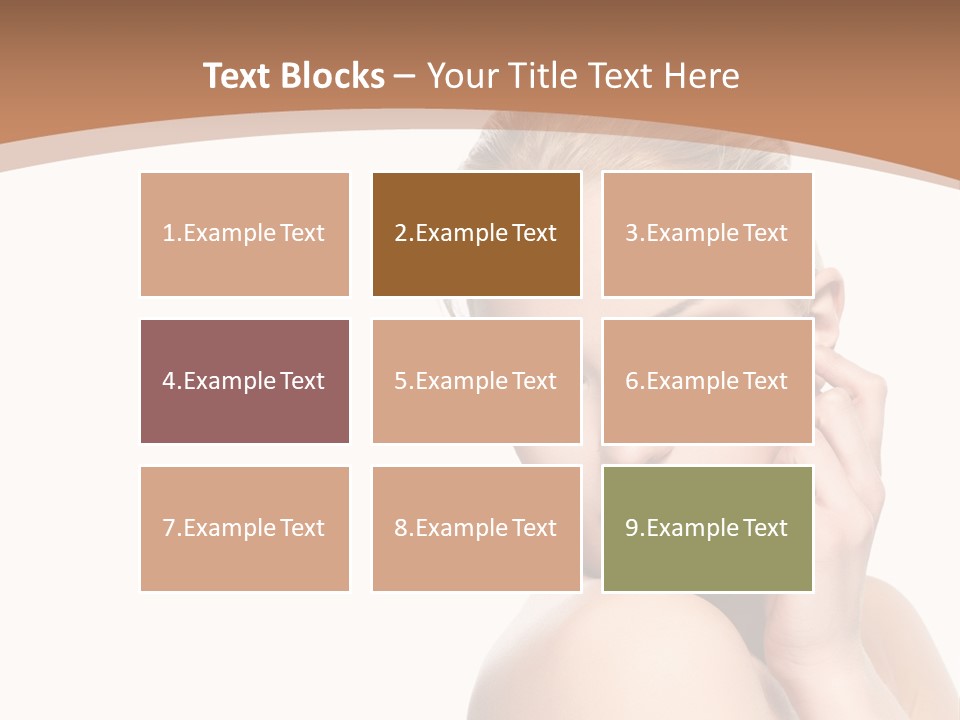 A Beautiful Woman Posing With Her Hand On Her Shoulder PowerPoint Template