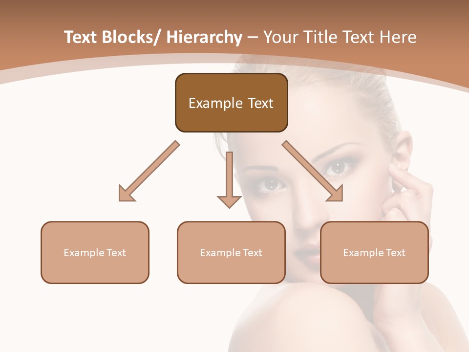 A Beautiful Woman Posing With Her Hand On Her Shoulder PowerPoint Template