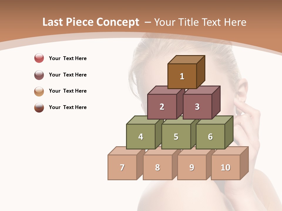 A Beautiful Woman Posing With Her Hand On Her Shoulder PowerPoint Template