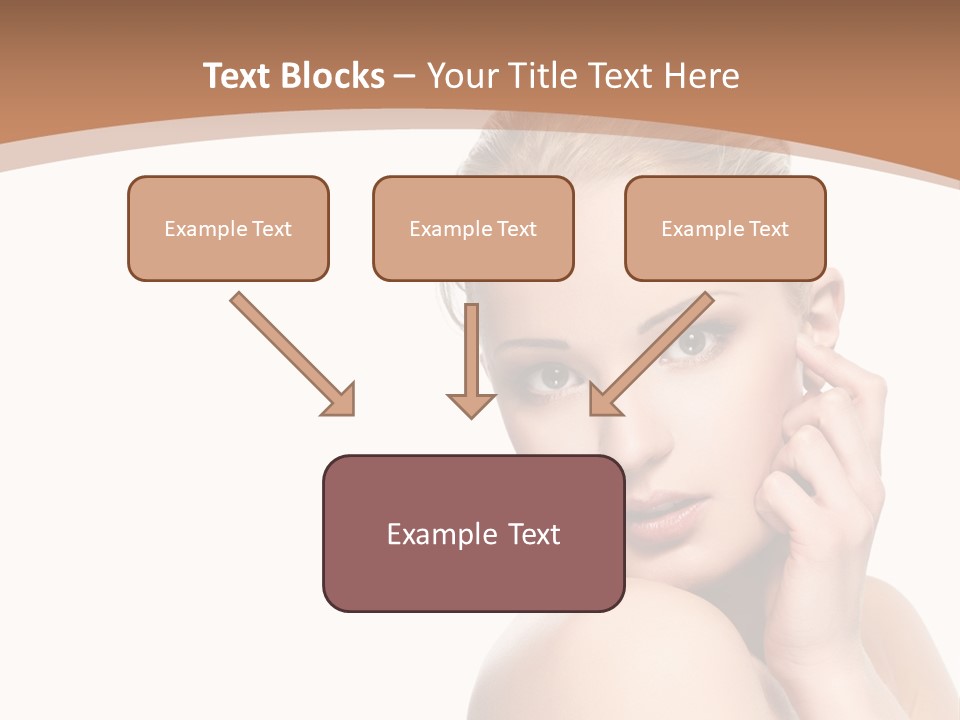 A Beautiful Woman Posing With Her Hand On Her Shoulder PowerPoint Template