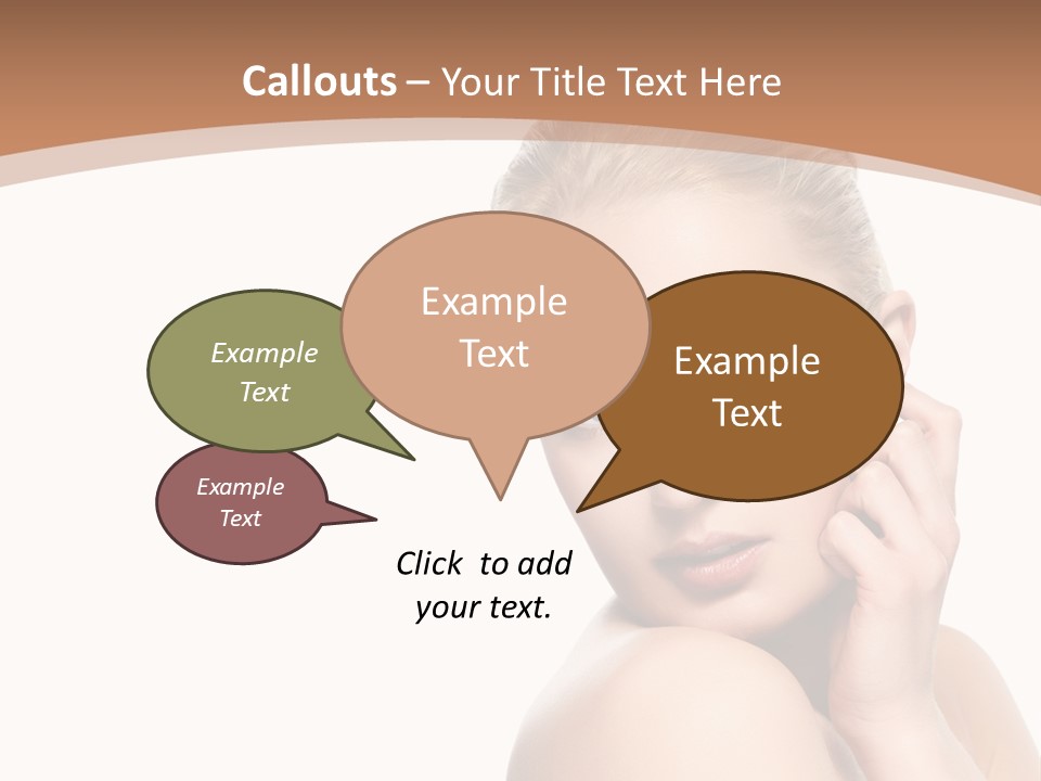 A Beautiful Woman Posing With Her Hand On Her Shoulder PowerPoint Template