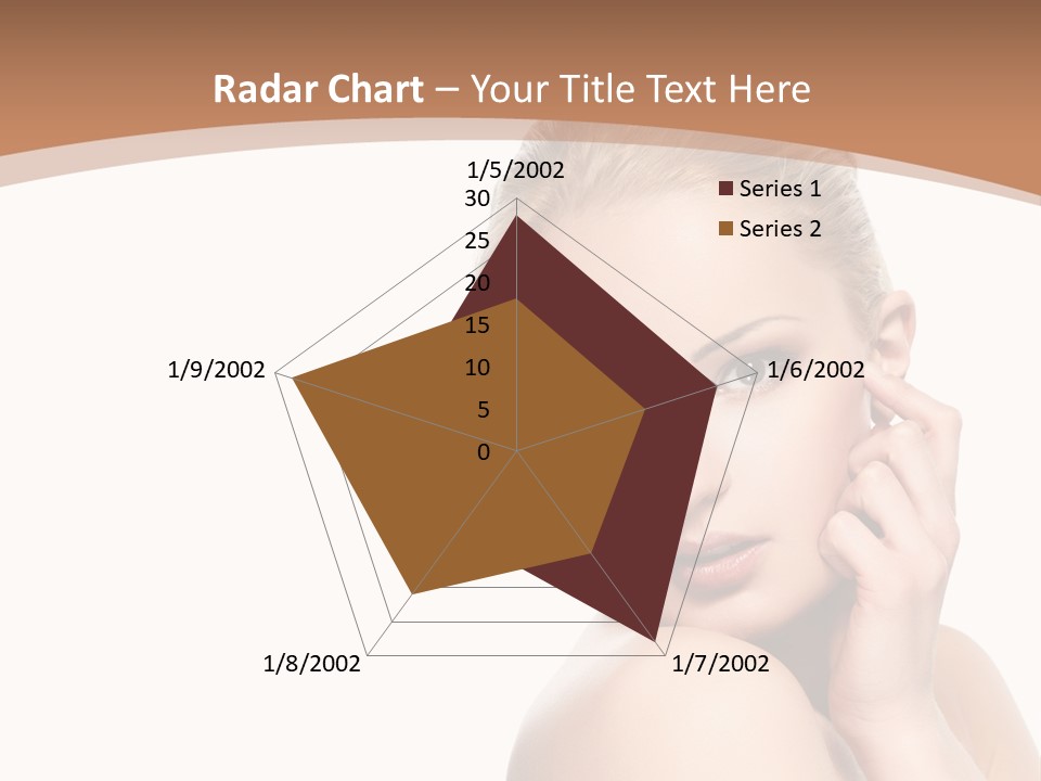 A Beautiful Woman Posing With Her Hand On Her Shoulder PowerPoint Template