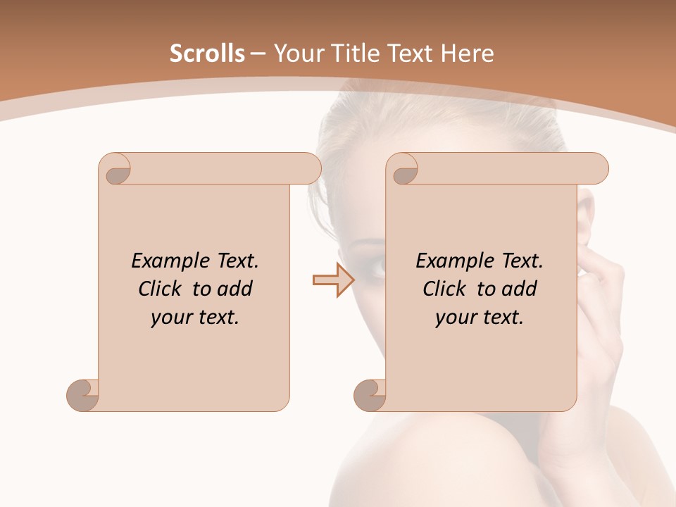 A Beautiful Woman Posing With Her Hand On Her Shoulder PowerPoint Template