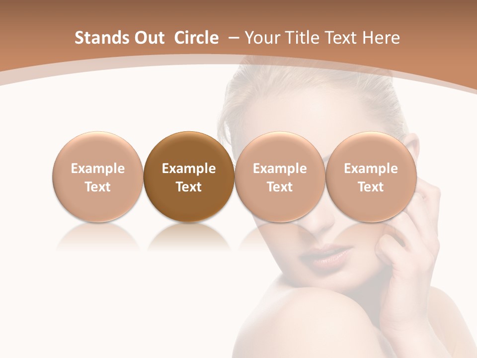 A Beautiful Woman Posing With Her Hand On Her Shoulder PowerPoint Template