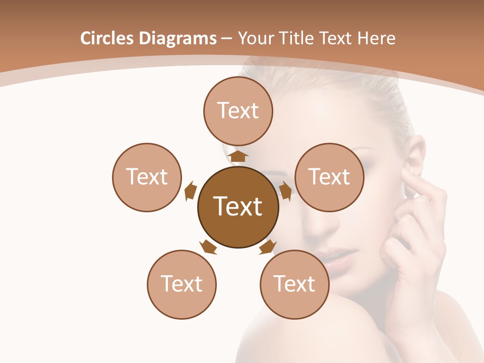 A Beautiful Woman Posing With Her Hand On Her Shoulder PowerPoint Template