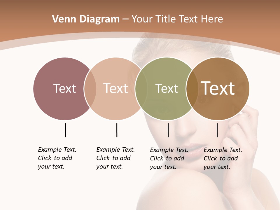 A Beautiful Woman Posing With Her Hand On Her Shoulder PowerPoint Template