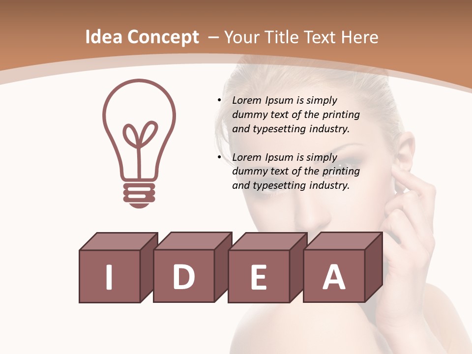 A Beautiful Woman Posing With Her Hand On Her Shoulder PowerPoint Template