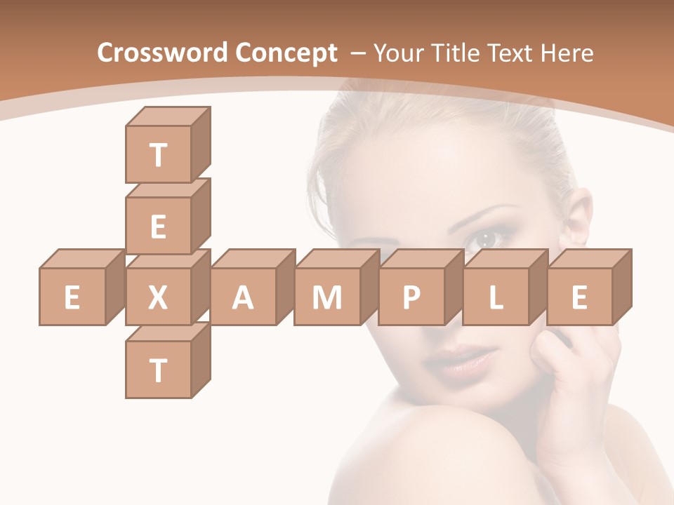 A Beautiful Woman Posing With Her Hand On Her Shoulder PowerPoint Template