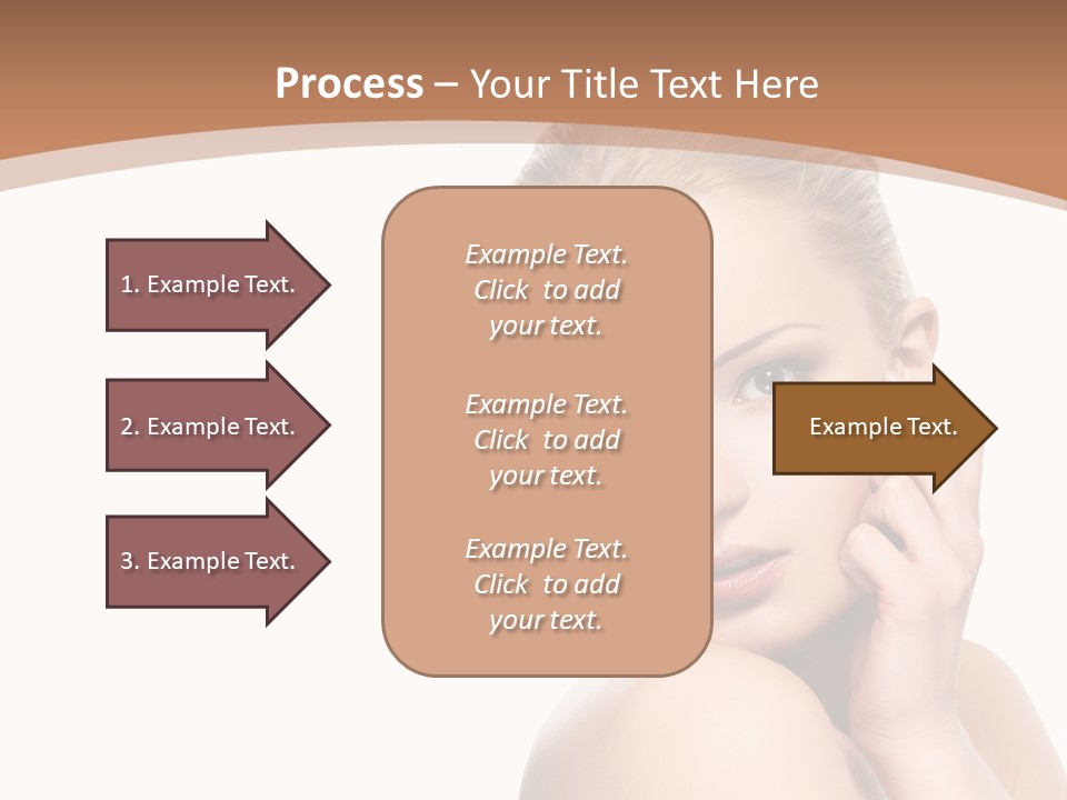 A Beautiful Woman Posing With Her Hand On Her Shoulder PowerPoint Template