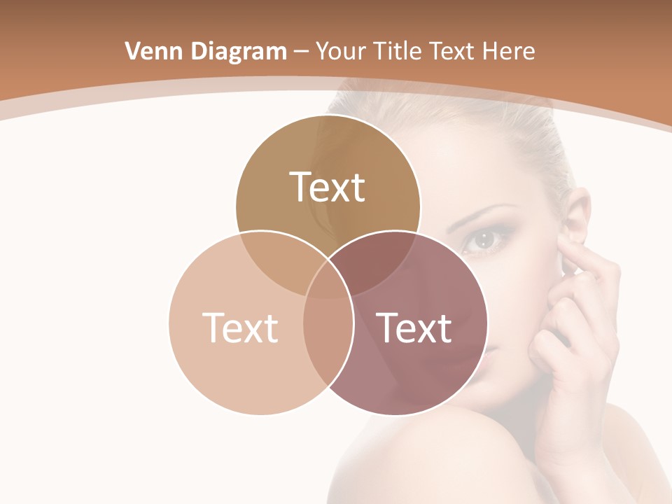 A Beautiful Woman Posing With Her Hand On Her Shoulder PowerPoint Template