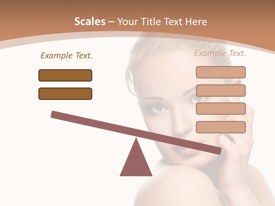 A Beautiful Woman Posing With Her Hand On Her Shoulder PowerPoint Template