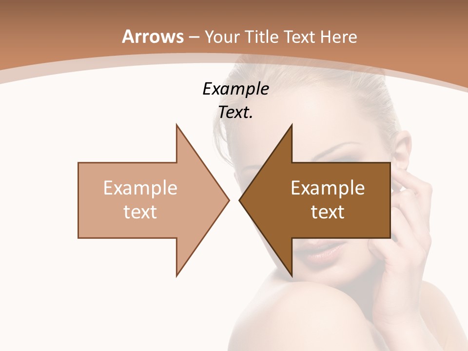 A Beautiful Woman Posing With Her Hand On Her Shoulder PowerPoint Template