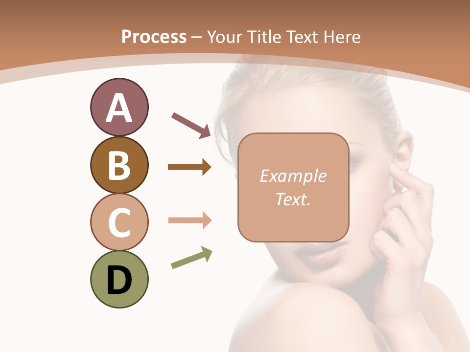 A Beautiful Woman Posing With Her Hand On Her Shoulder PowerPoint Template