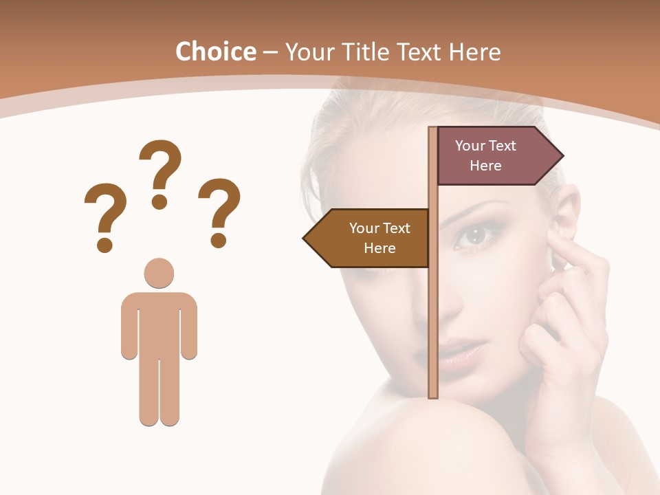 A Beautiful Woman Posing With Her Hand On Her Shoulder PowerPoint Template