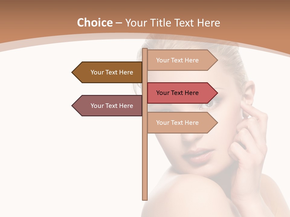 A Beautiful Woman Posing With Her Hand On Her Shoulder PowerPoint Template