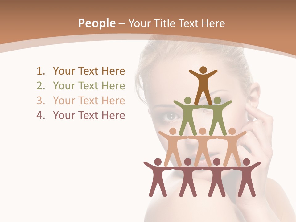 A Beautiful Woman Posing With Her Hand On Her Shoulder PowerPoint Template