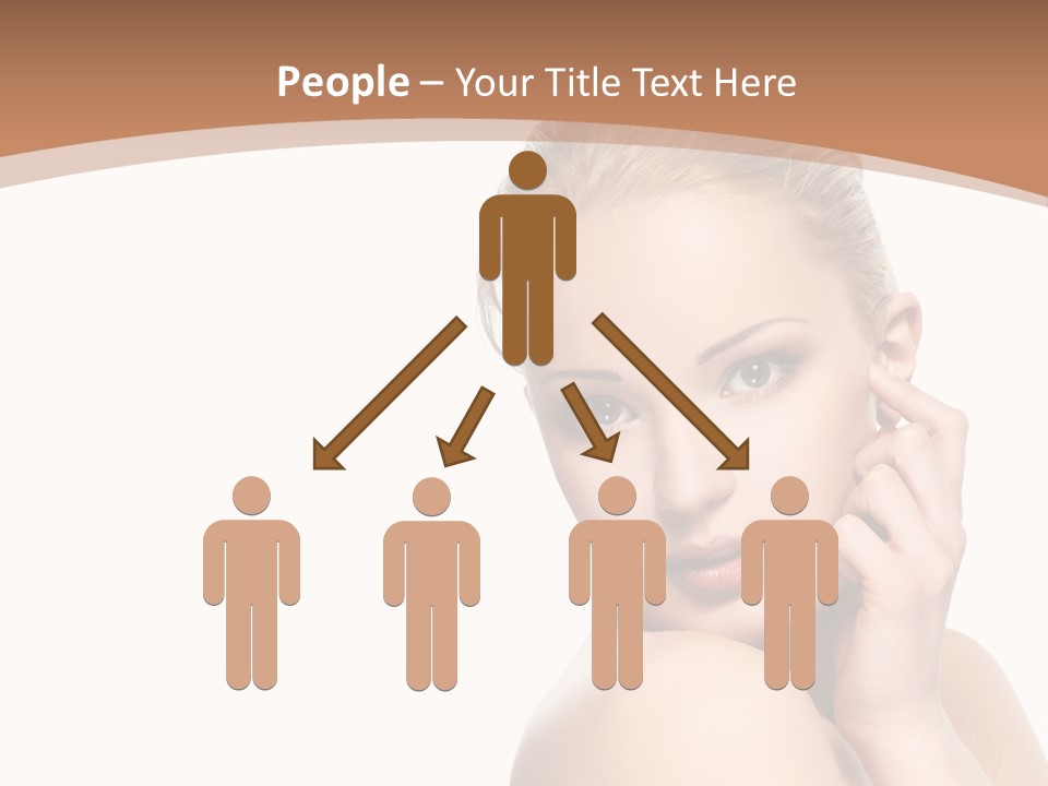 A Beautiful Woman Posing With Her Hand On Her Shoulder PowerPoint Template