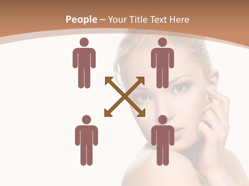 A Beautiful Woman Posing With Her Hand On Her Shoulder PowerPoint Template