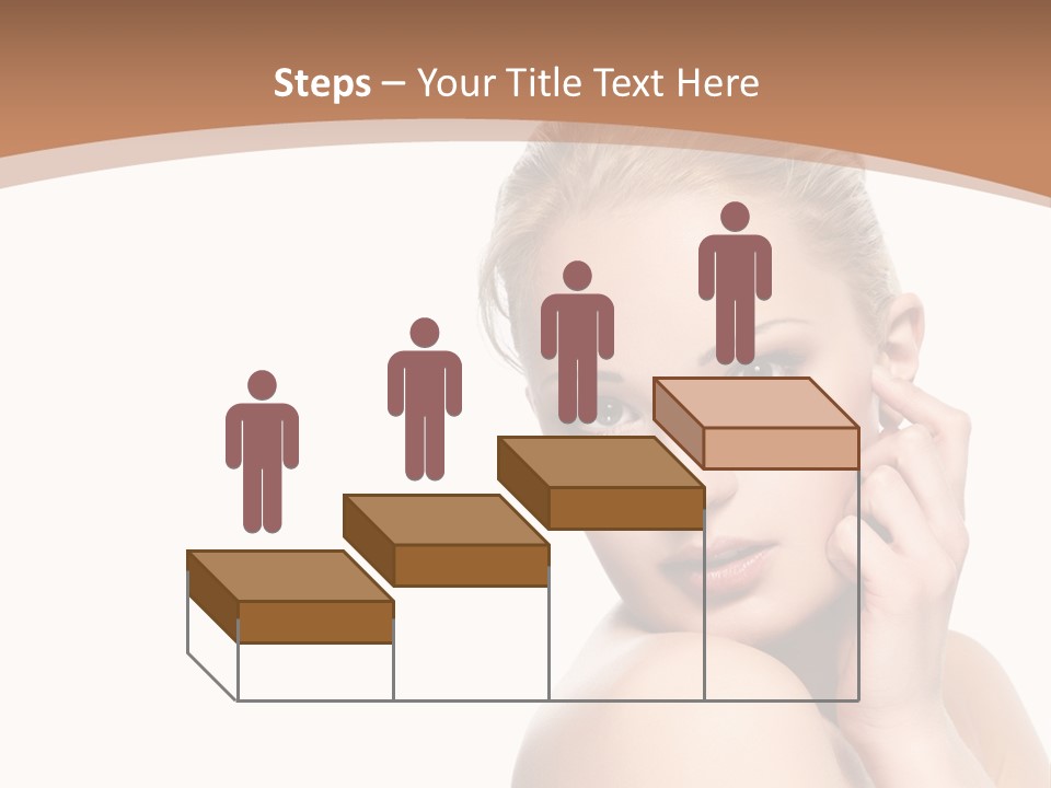 A Beautiful Woman Posing With Her Hand On Her Shoulder PowerPoint Template