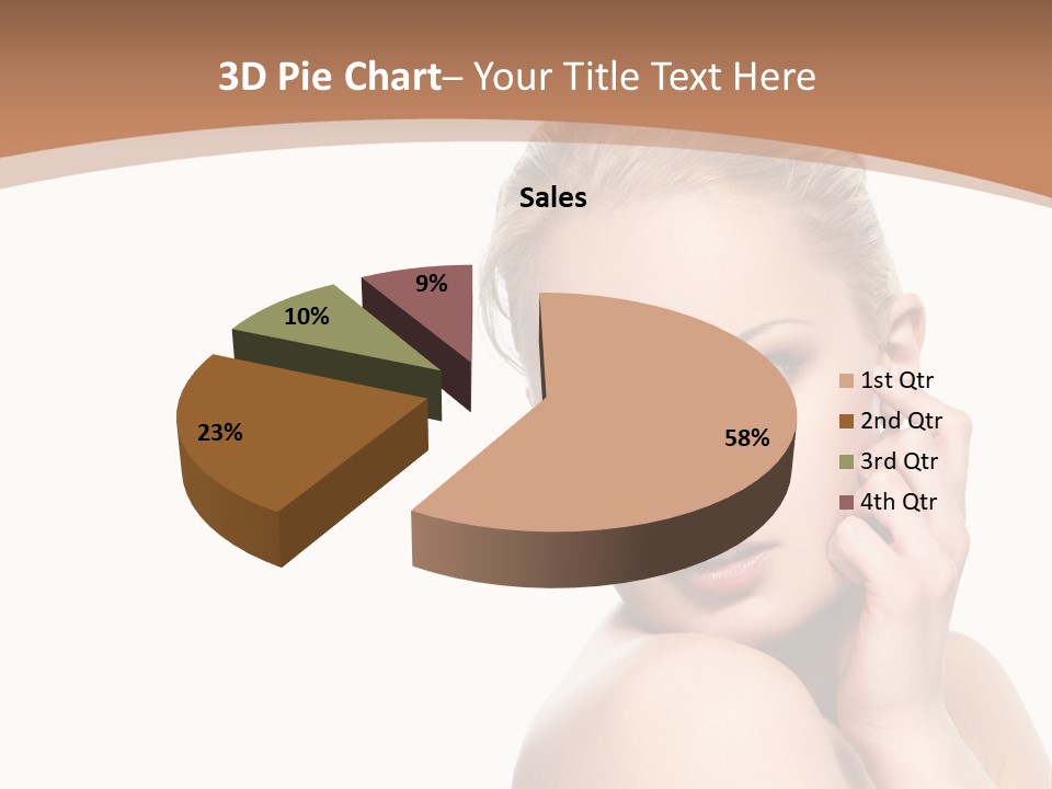 A Beautiful Woman Posing With Her Hand On Her Shoulder PowerPoint Template