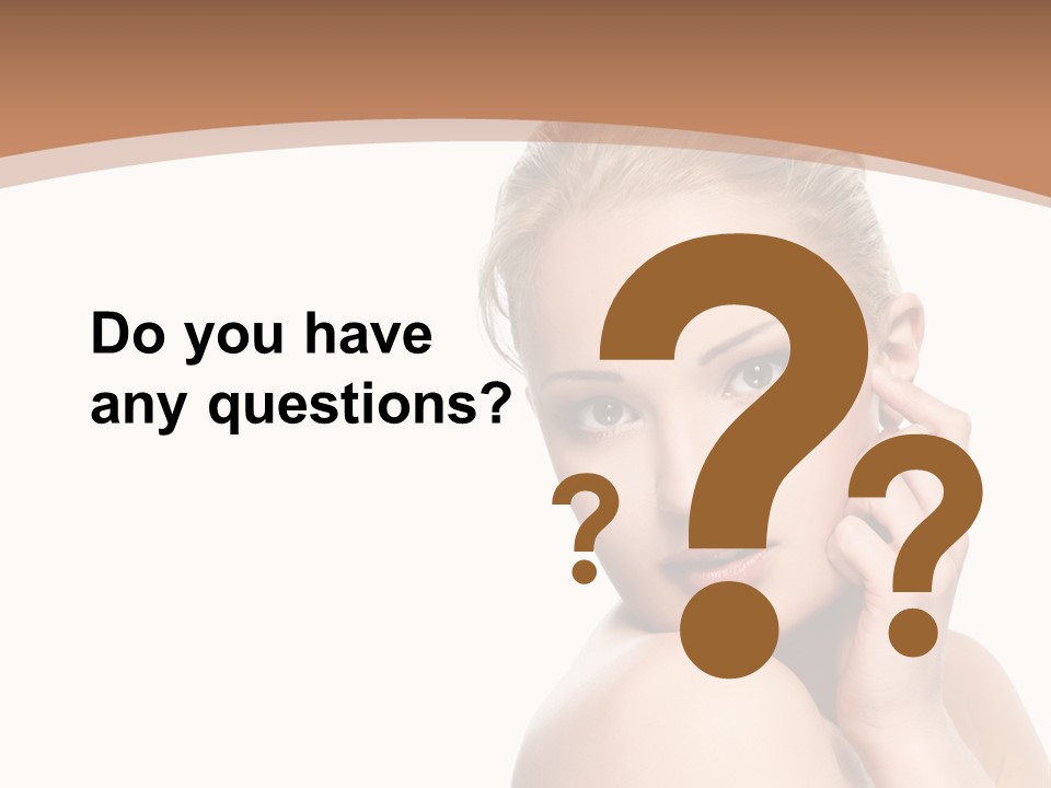 A Beautiful Woman Posing With Her Hand On Her Shoulder PowerPoint Template