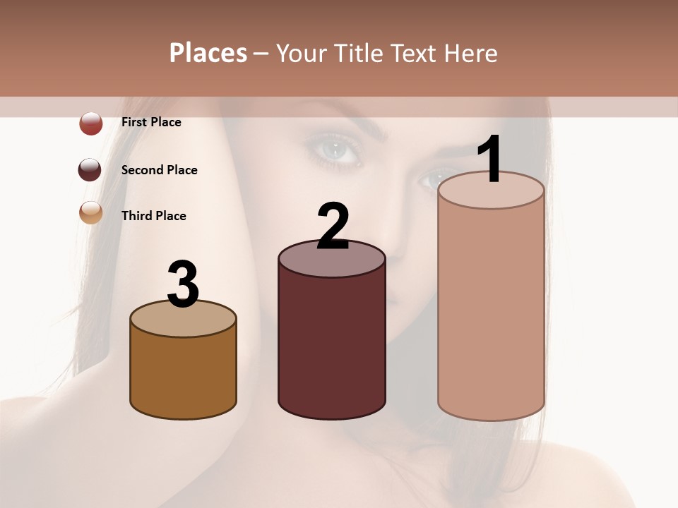 A Beautiful Woman With Blue Eyes Is Posing For A Picture PowerPoint Template