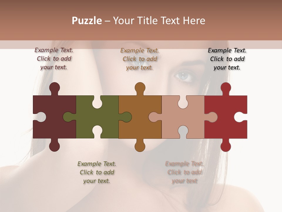 A Beautiful Woman With Blue Eyes Is Posing For A Picture PowerPoint Template