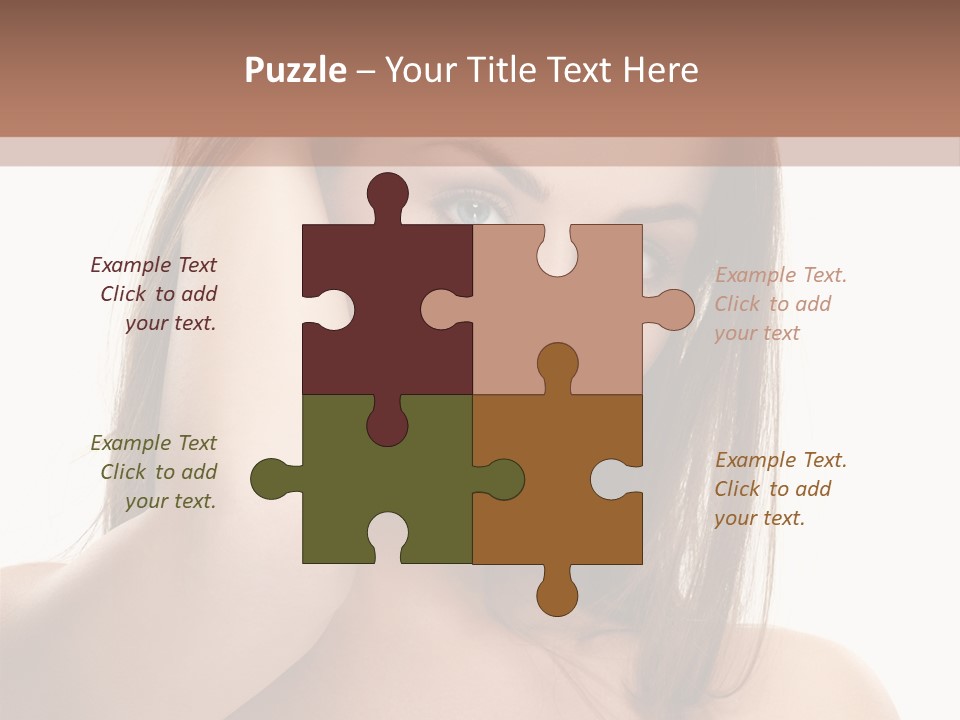 A Beautiful Woman With Blue Eyes Is Posing For A Picture PowerPoint Template