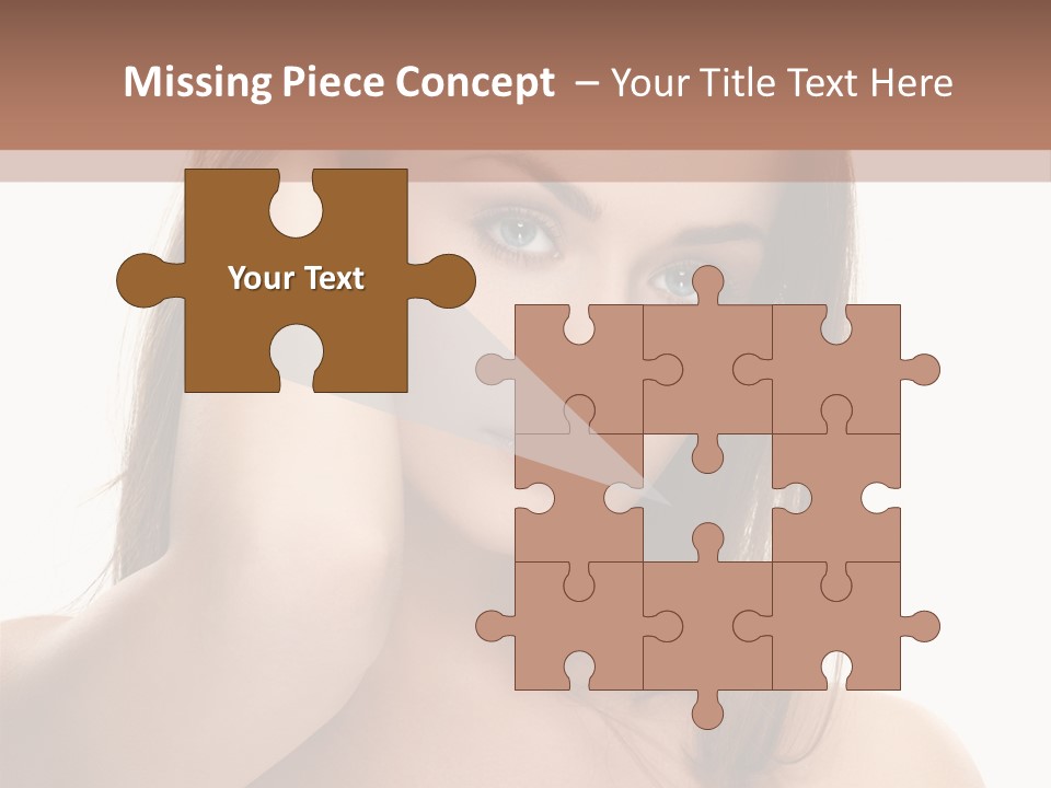 A Beautiful Woman With Blue Eyes Is Posing For A Picture PowerPoint Template