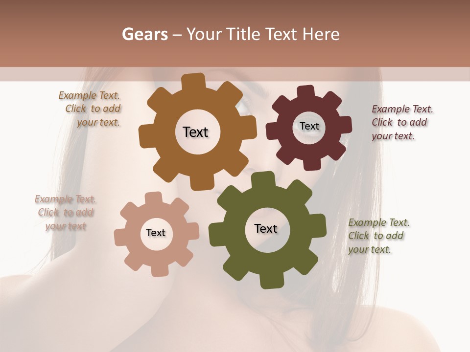 A Beautiful Woman With Blue Eyes Is Posing For A Picture PowerPoint Template