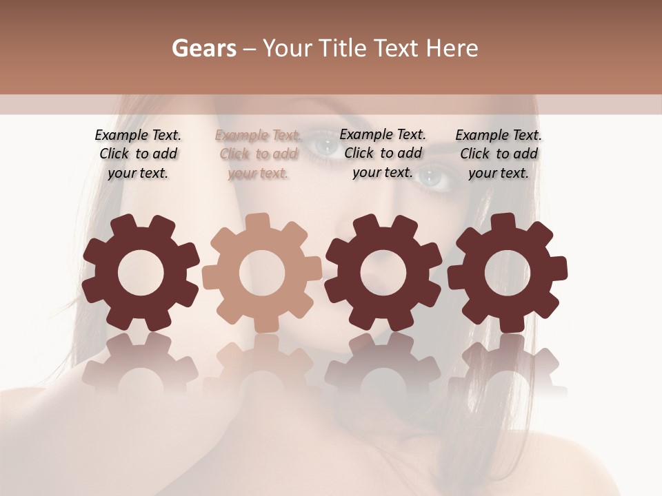 A Beautiful Woman With Blue Eyes Is Posing For A Picture PowerPoint Template