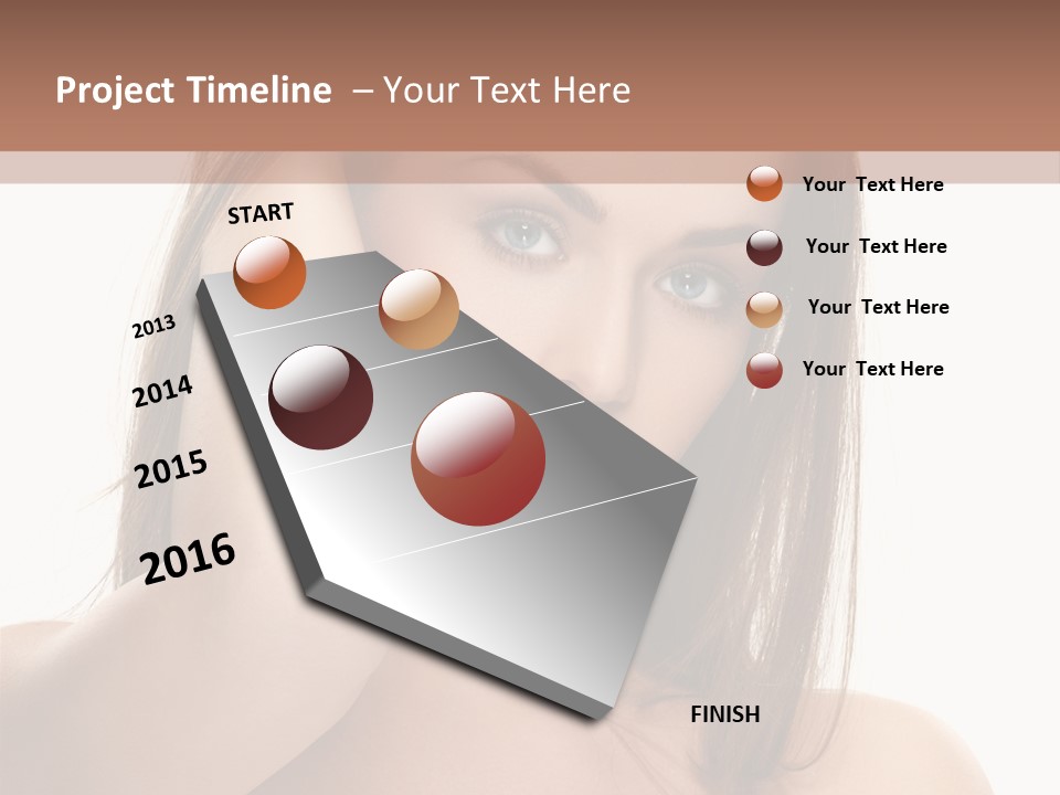 A Beautiful Woman With Blue Eyes Is Posing For A Picture PowerPoint Template
