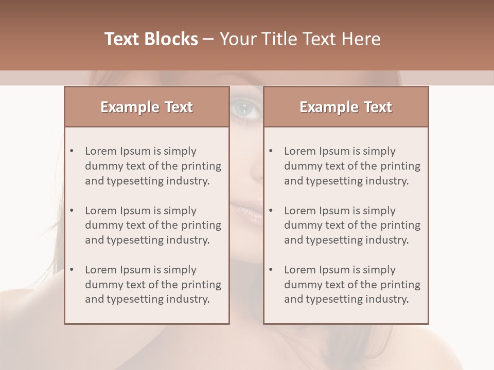 A Beautiful Woman With Blue Eyes Is Posing For A Picture PowerPoint Template