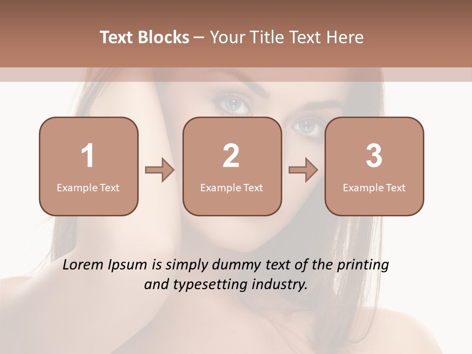 A Beautiful Woman With Blue Eyes Is Posing For A Picture PowerPoint Template