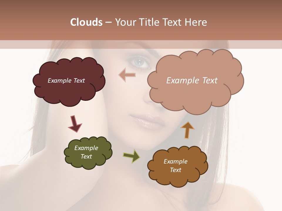 A Beautiful Woman With Blue Eyes Is Posing For A Picture PowerPoint Template