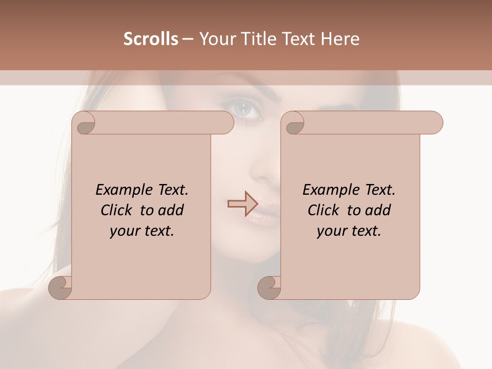 A Beautiful Woman With Blue Eyes Is Posing For A Picture PowerPoint Template