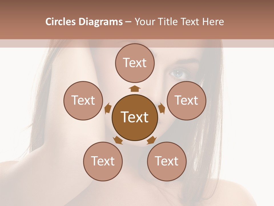 A Beautiful Woman With Blue Eyes Is Posing For A Picture PowerPoint Template