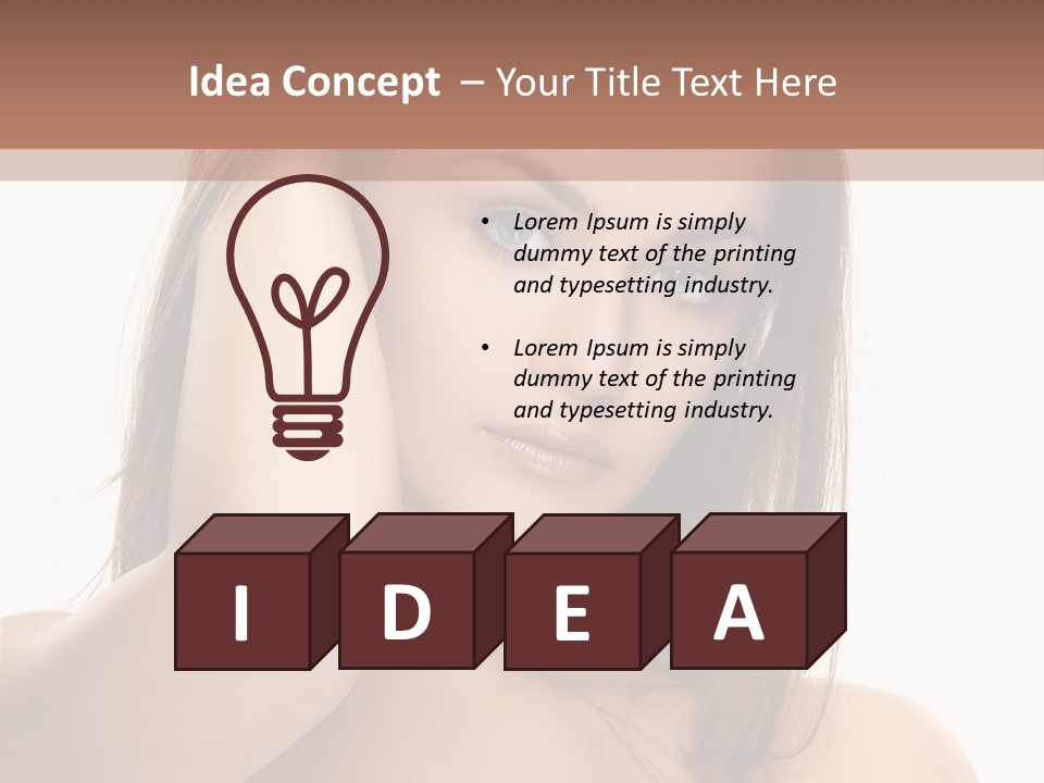 A Beautiful Woman With Blue Eyes Is Posing For A Picture PowerPoint Template