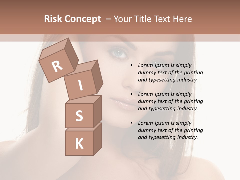 A Beautiful Woman With Blue Eyes Is Posing For A Picture PowerPoint Template