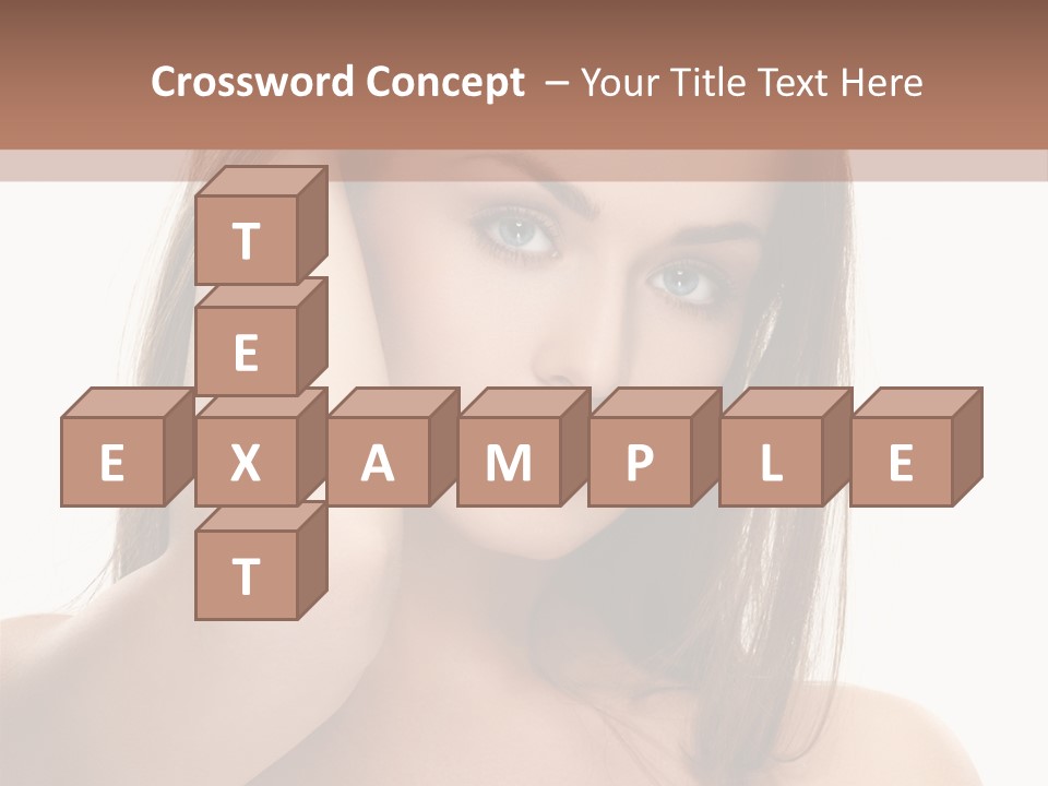 A Beautiful Woman With Blue Eyes Is Posing For A Picture PowerPoint Template