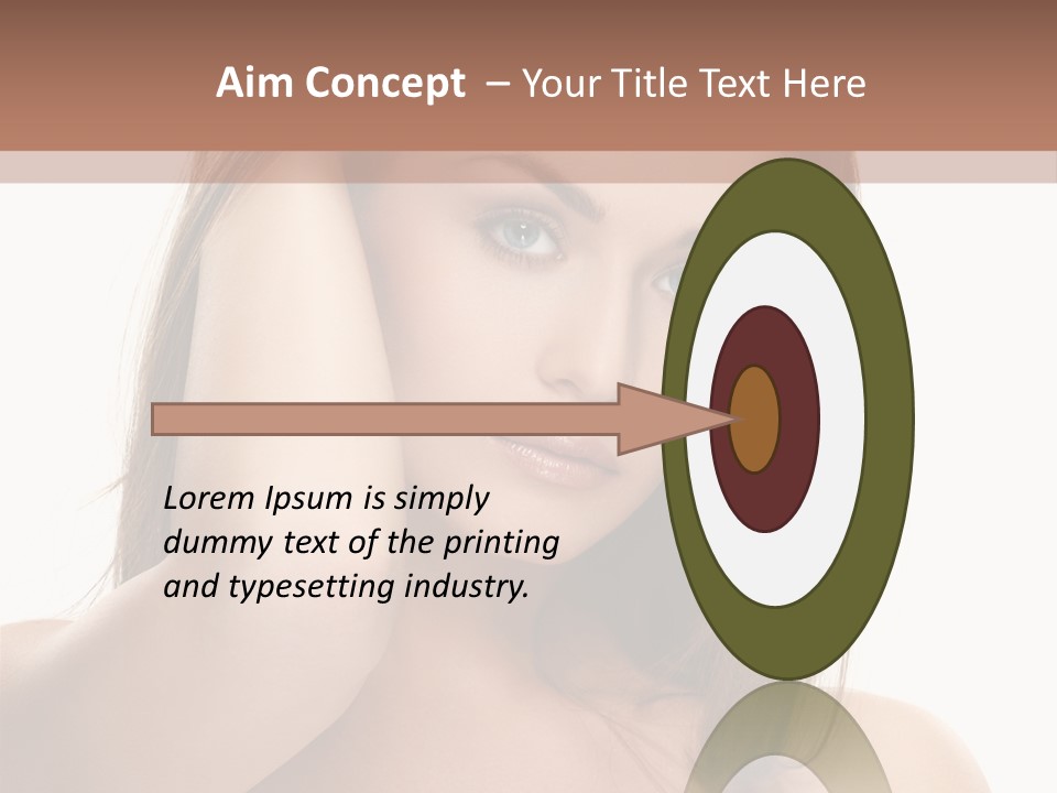 A Beautiful Woman With Blue Eyes Is Posing For A Picture PowerPoint Template